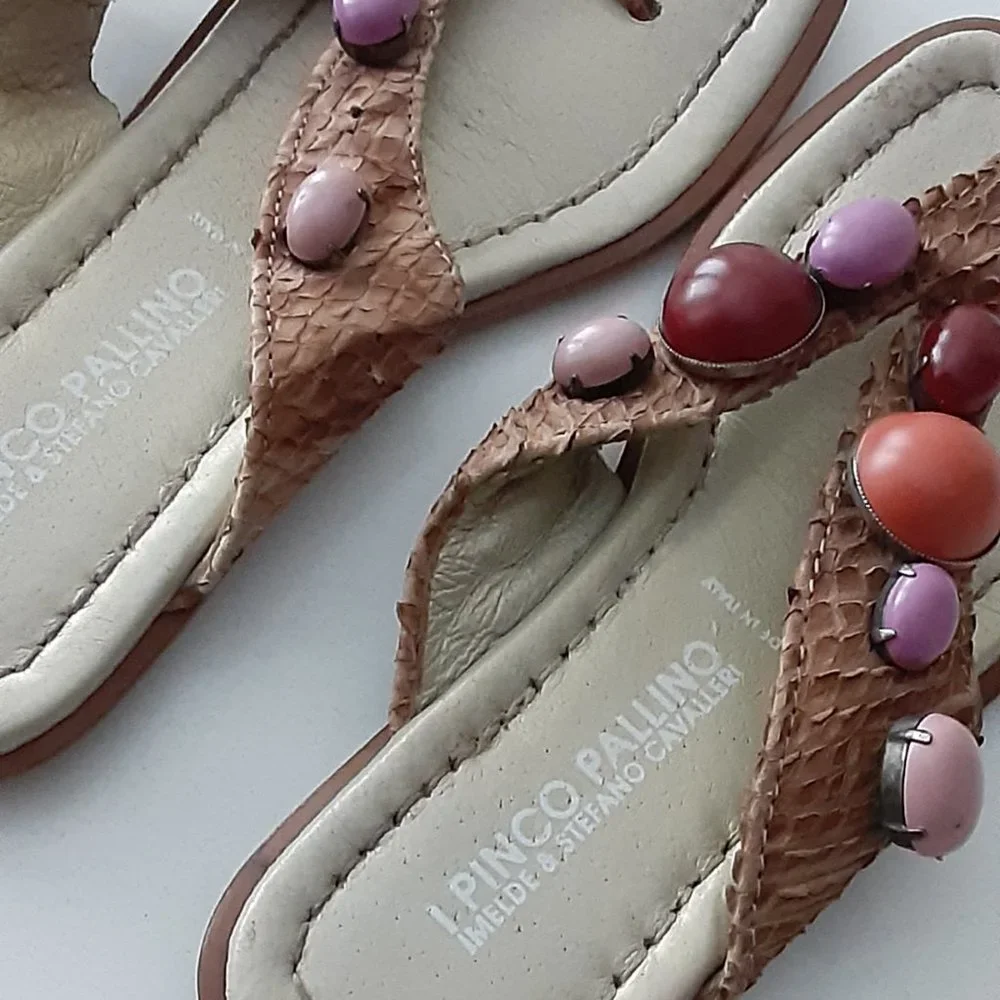 I Pinco Pallino little girls cabachon sandals made in ITALY size  30